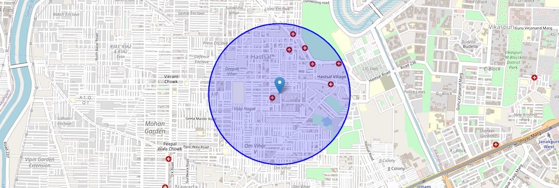 Location Map of Maharani Enclave, Delhi