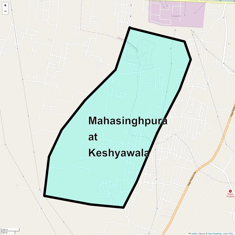 Location Map of Mahasinghpura At Keshyawala
