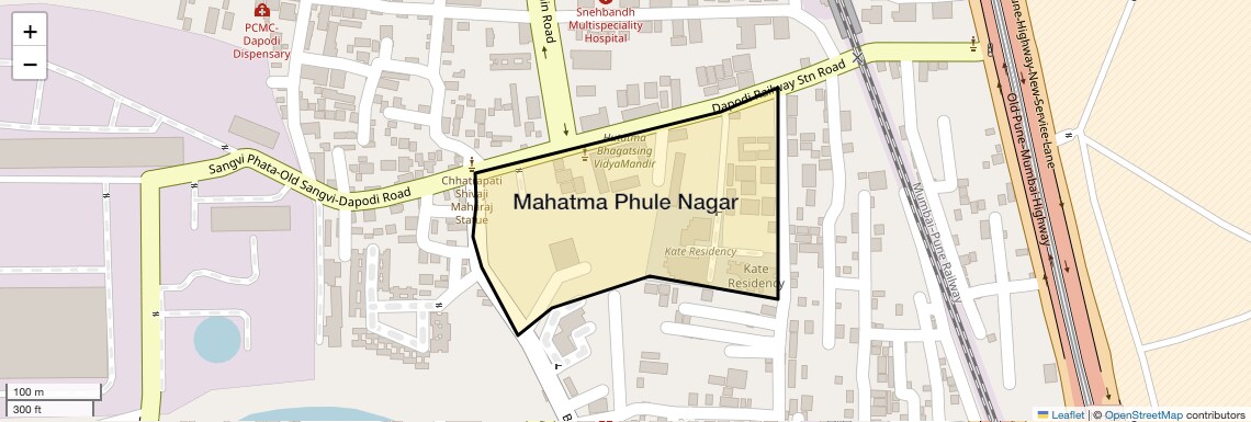 Location Map of Mahatma Phule Nagar, Pune
