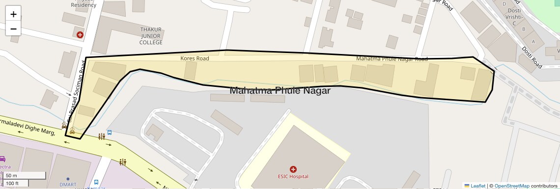 Location Map of Mahatma Phule Nagar, Thane