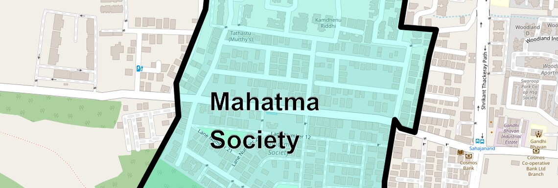 Location Map of Mahatma Society, Pune