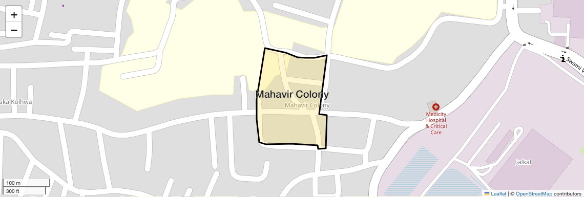 Location Map of Mahavir Colony, Varanasi