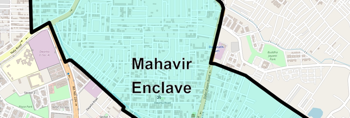 Location Map of Mahavir Enclave, Delhi