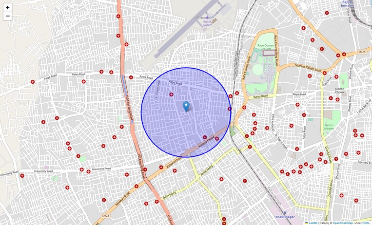 Location Map of Mahavir Nagar