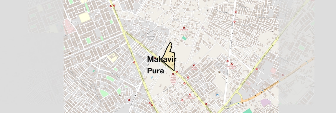 Location Map of Mahavir Pura, Gurgaon