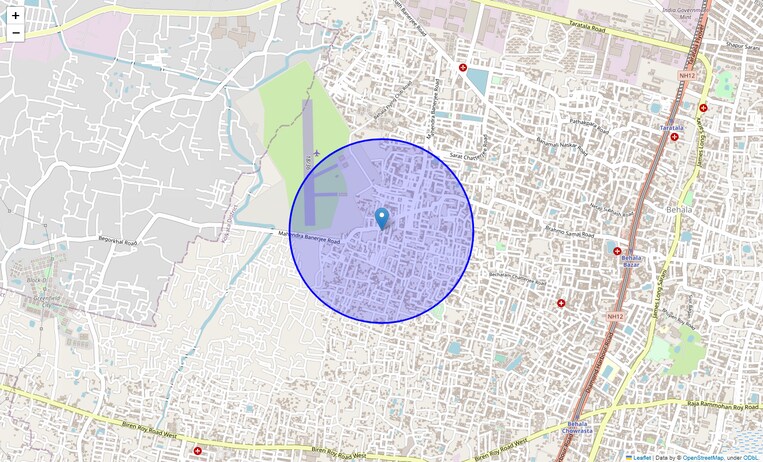 Location Map of Mahendra Banerjee Road