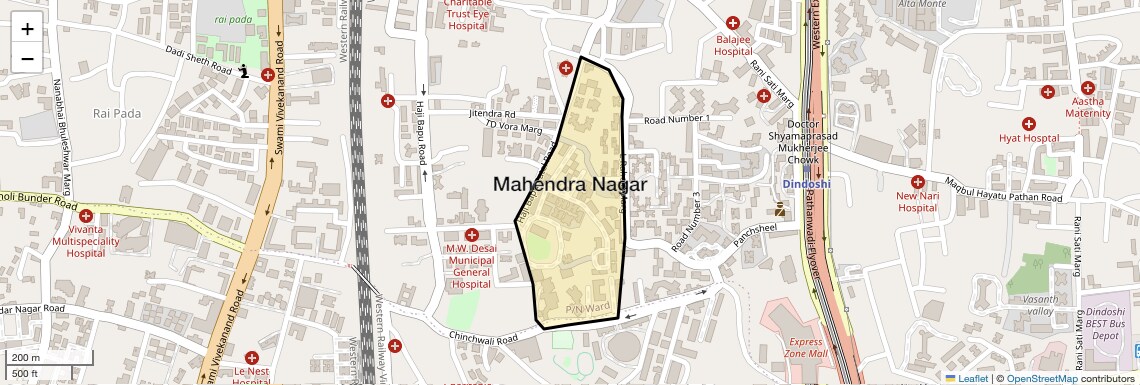 Location Map of Mahendra Nagar, Mumbai