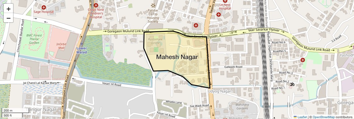 Location Map of Mahesh Nagar, Mumbai
