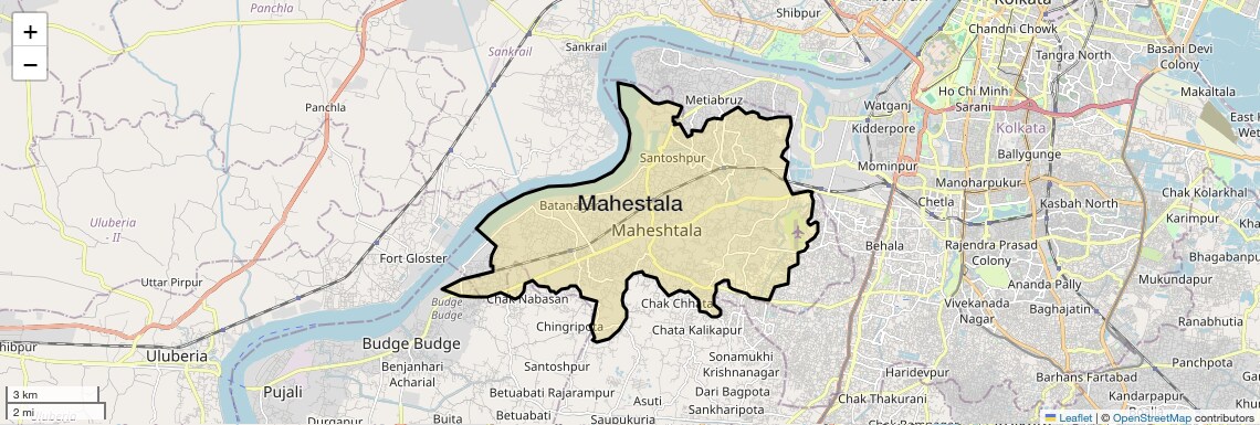 Location Map of Mahestala, Kolkata