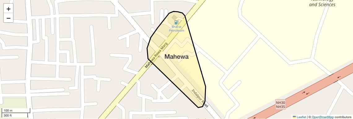 Location Map of Mahewa, Allahabad