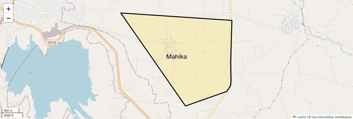 Location Map of Mahika, Rajkot