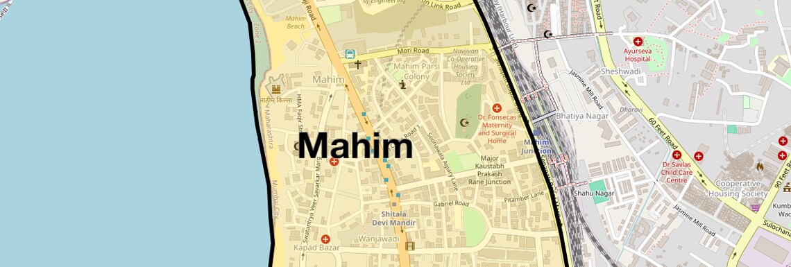 Location Map of Mahim, Mumbai