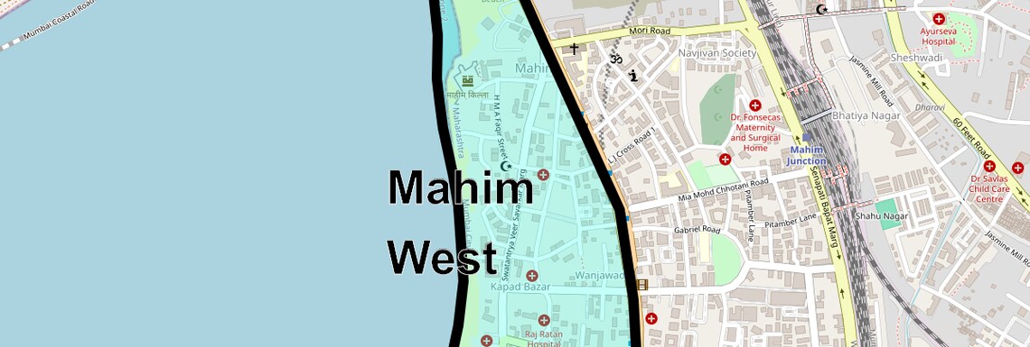 Location Map of Mahim West, Mumbai