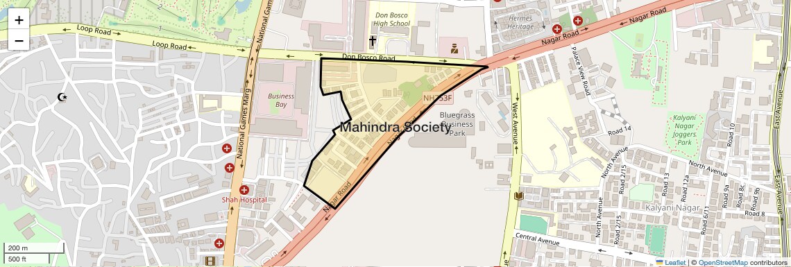 Location Map of Mahindra Society, Pune