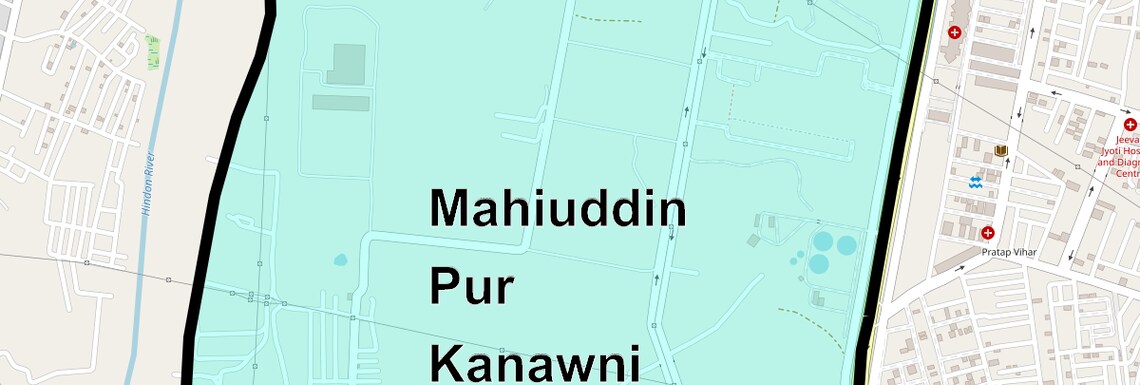 Location Map of Mahiuddin Pur Kanawni, Ghaziabad