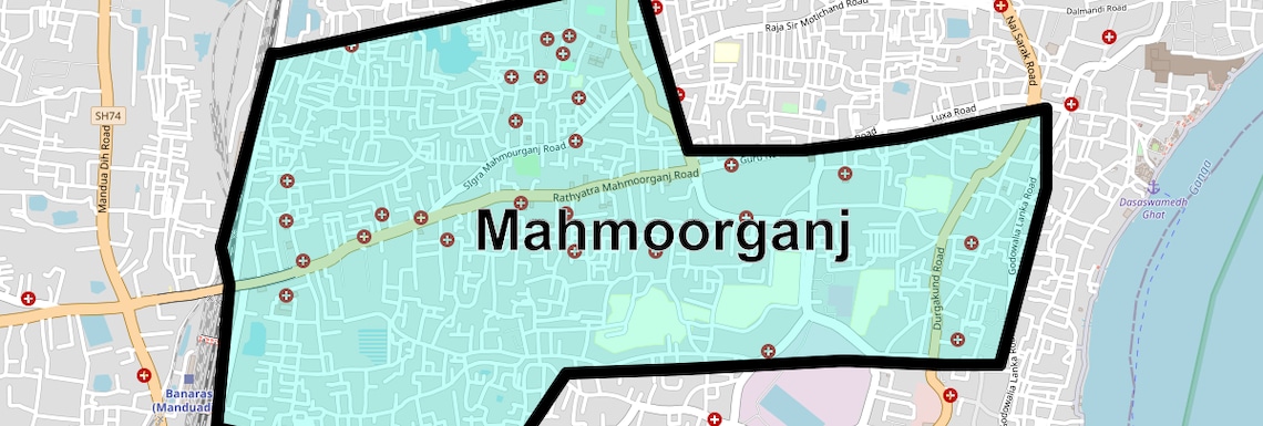 Location Map of Mahmoorganj, Varanasi