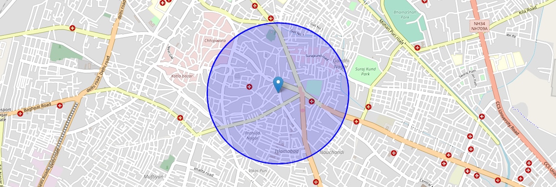 Location Map of Mahmud Nagar, Meerut