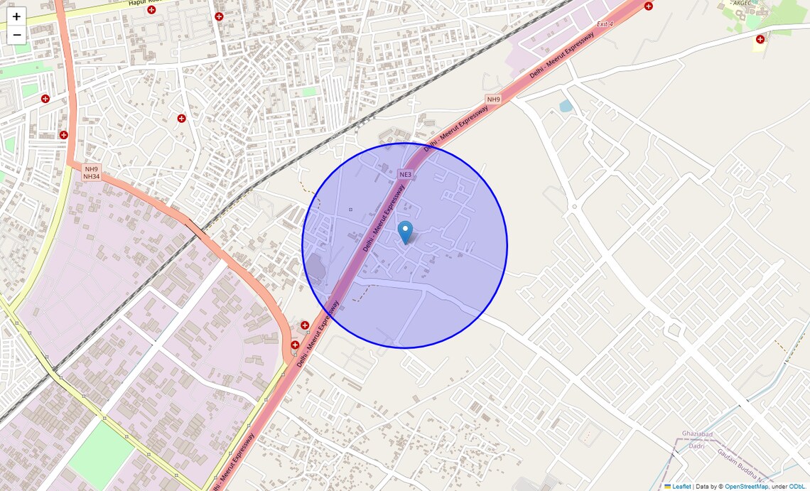 Location Map of Mahrauli, Ghaziabad