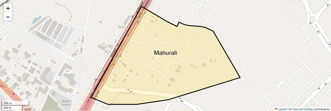 Location Map of Mahurali, Ghaziabad