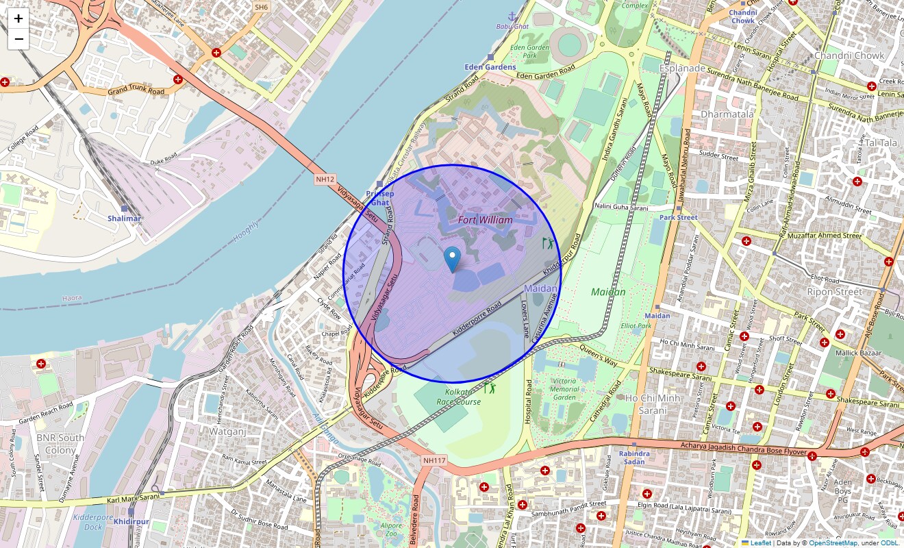 Location Map of Maidan, Kolkata