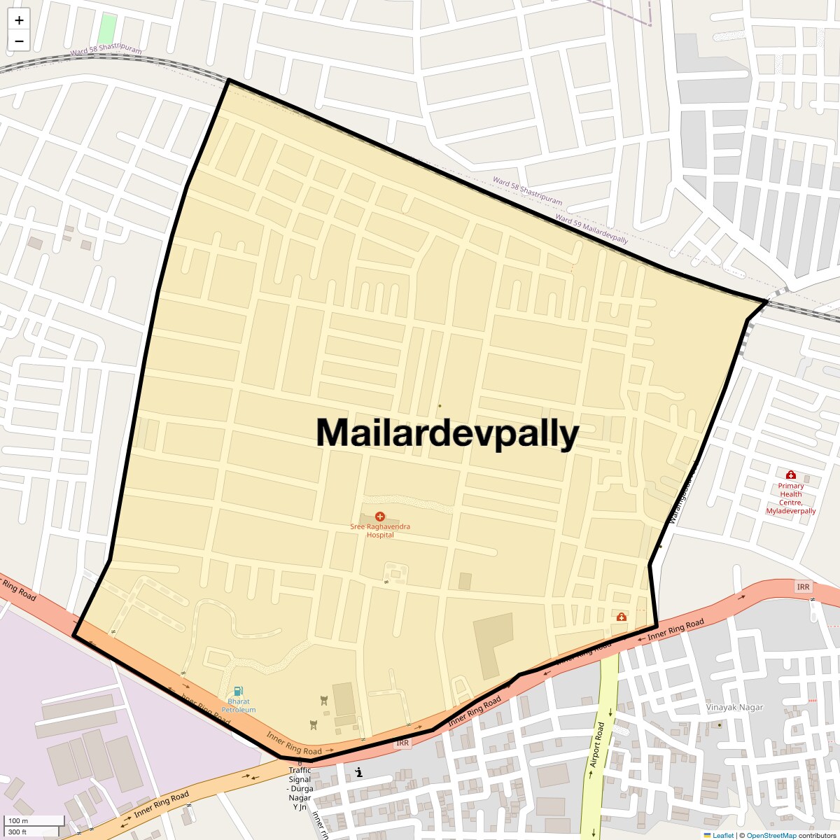 Location Map of Mailardevpally, Hyderabad