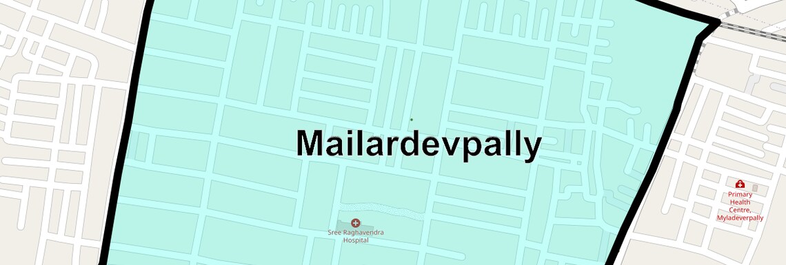 Location Map of Mailardevpally, Hyderabad
