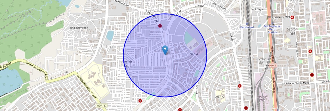 Location Map of Main Bandh rd, Faridabad