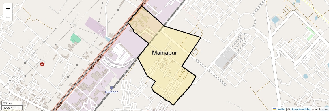 Location Map of Mainapur, Ghaziabad