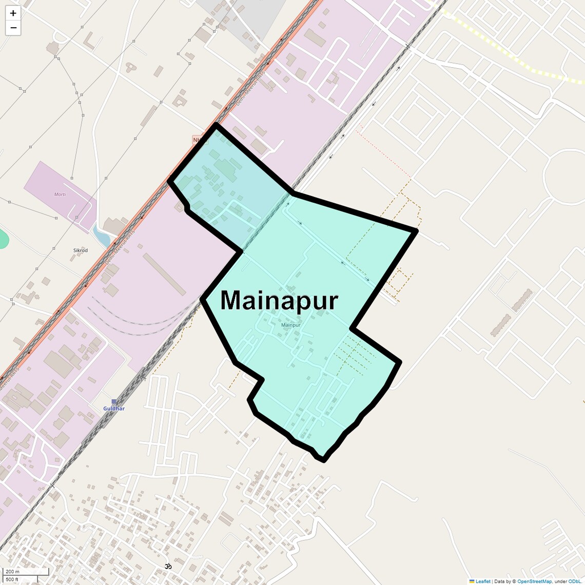 Location Map of Mainapur, Ghaziabad