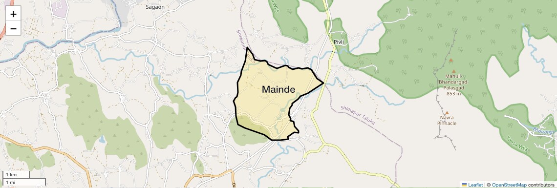 Location Map of Mainde, Thane