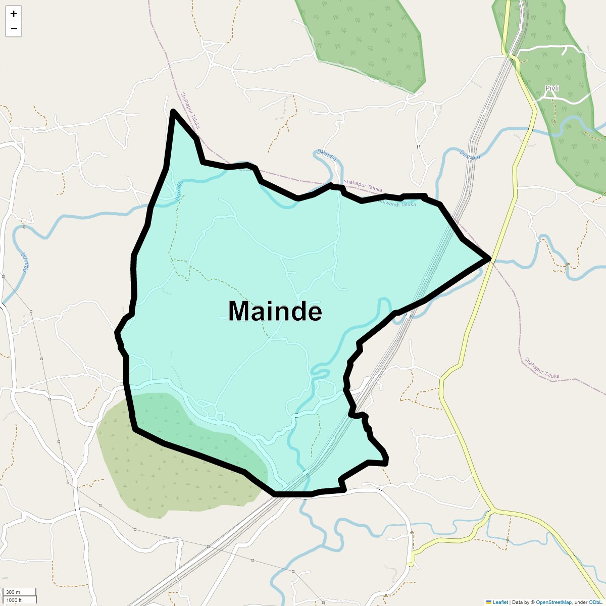 Location Map of Mainde, Thane