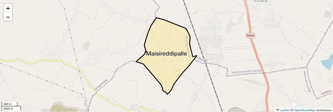 Location Map of Maisireddipalle, Hyderabad