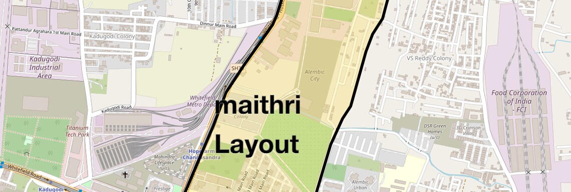 Location Map of maithri Layout, Bangalore