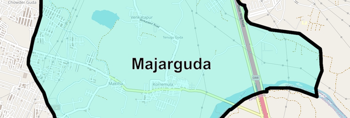 Location Map of Majarguda, Hyderabad