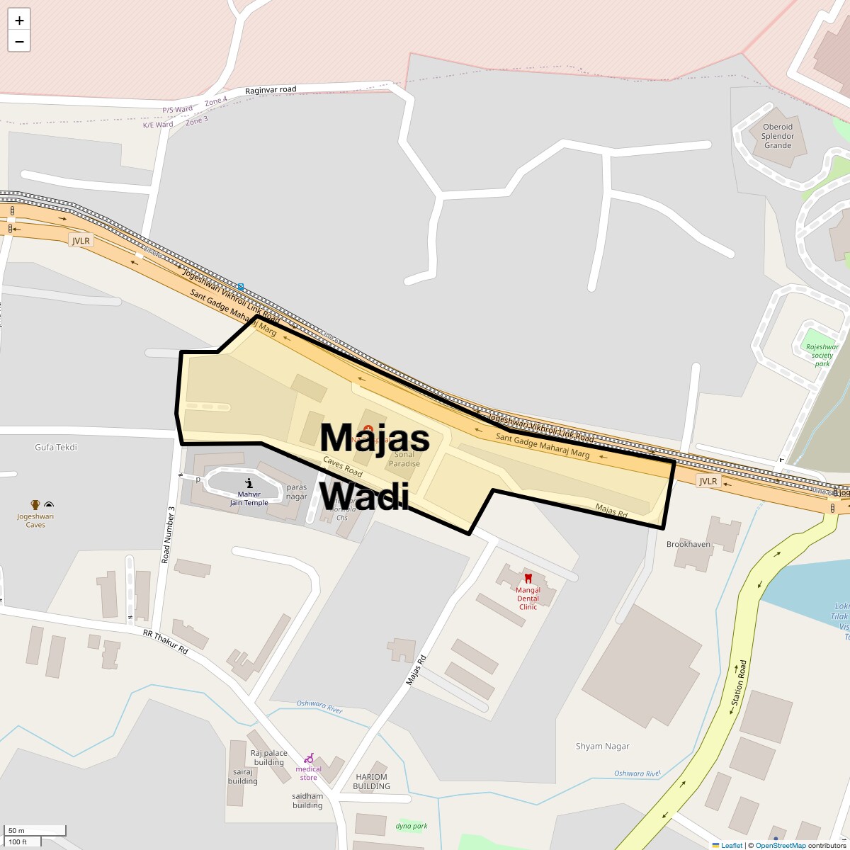 Location Map of Majas Wadi, Mumbai