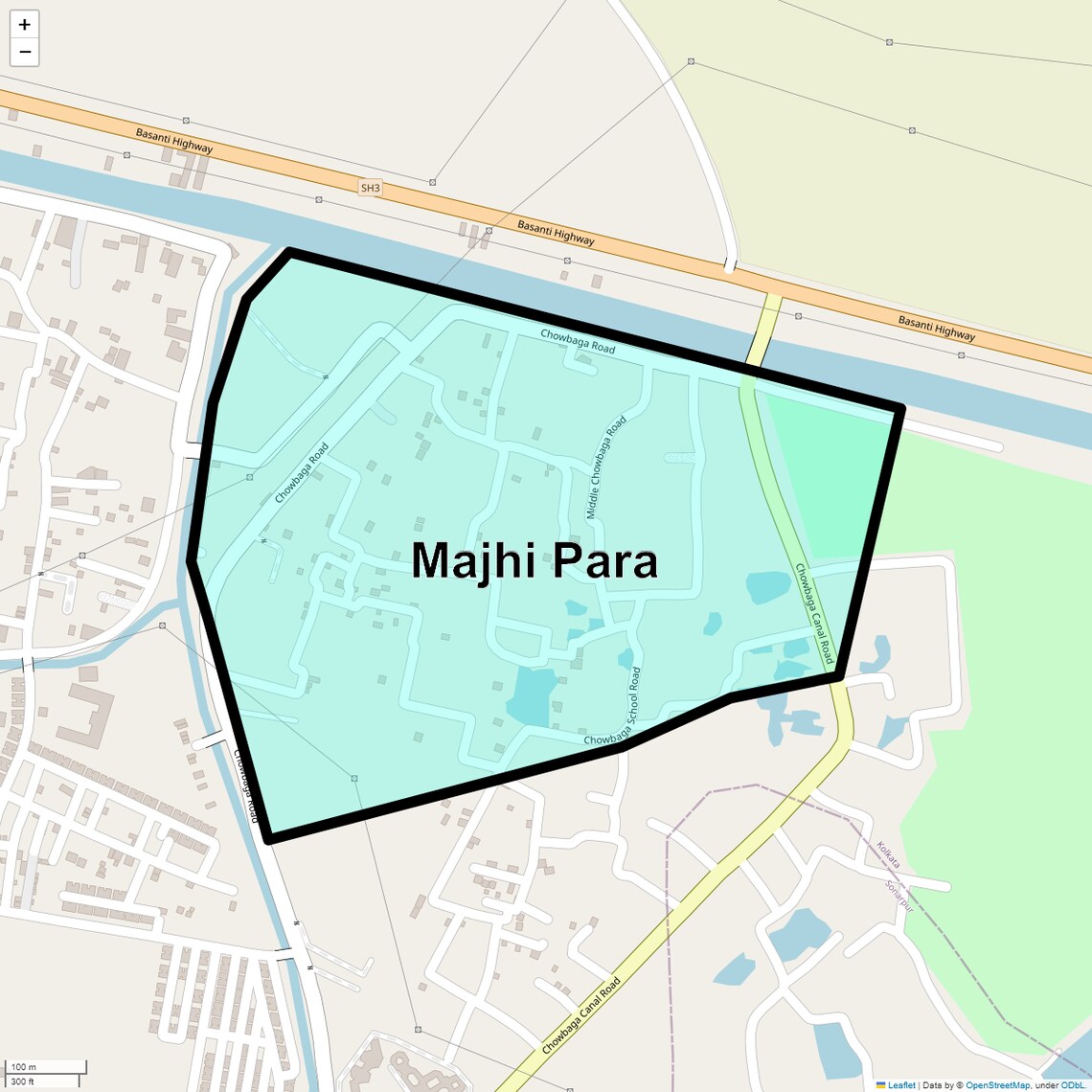 Location Map of Majhi Para, Kolkata