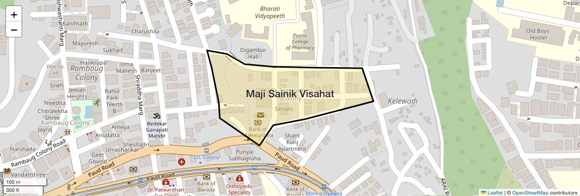 Location Map of Maji Sainik Visahat, Pune