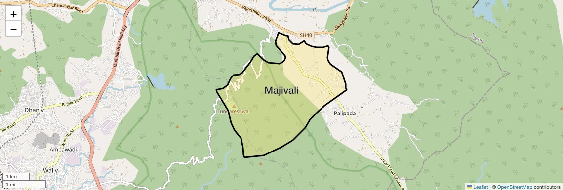 Location Map of Majivali, Palghar