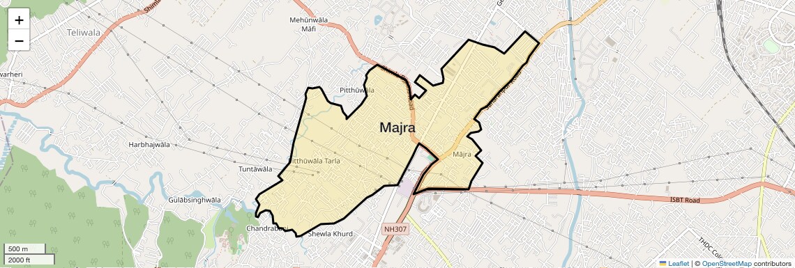 Location Map of Majra, Dehradun