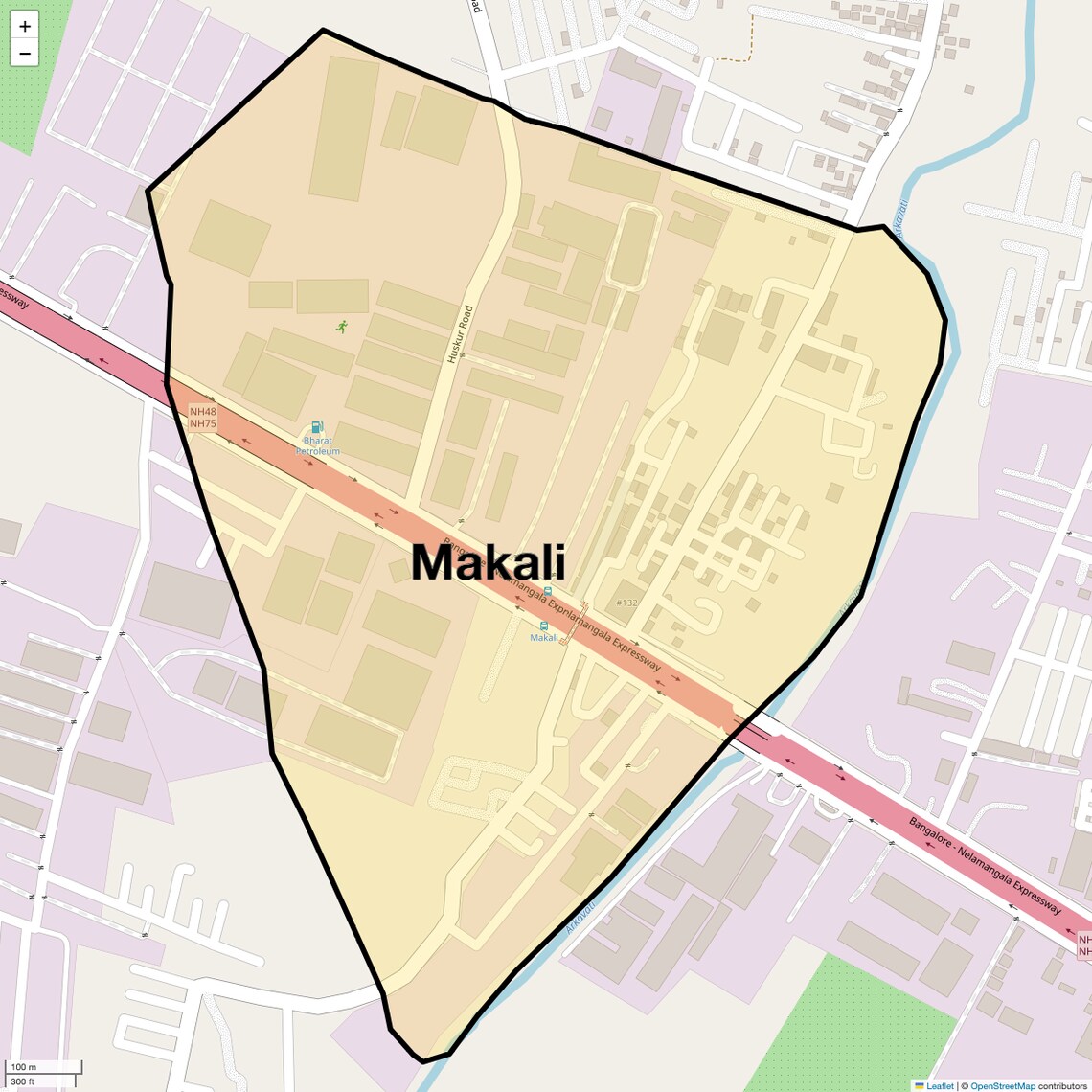 Location Map of Makali, Bangalore