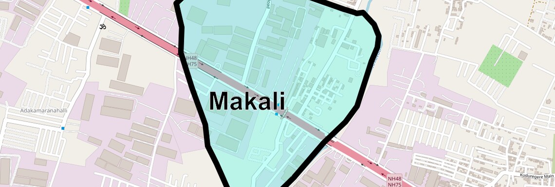 Location Map of Makali, Bangalore