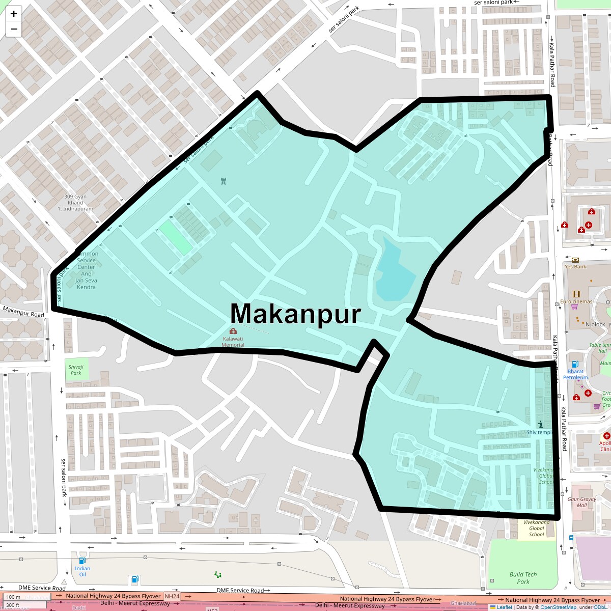 Location Map of Makanpur, Ghaziabad