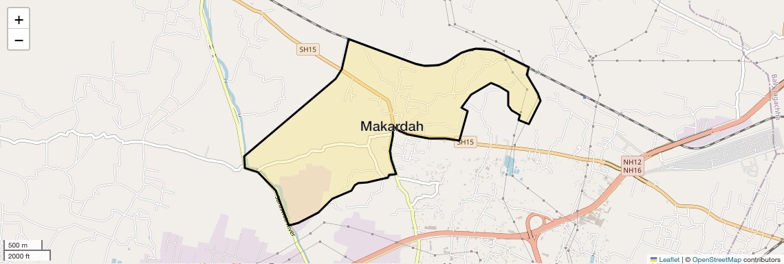 Location Map of Makardah, Kolkata