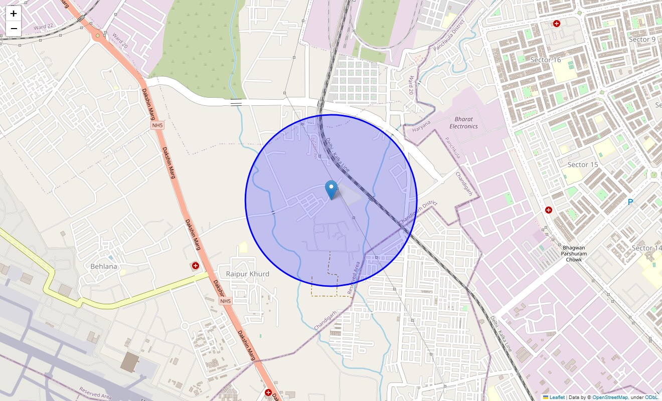 Location Map of Makhan Majra, Chandigarh