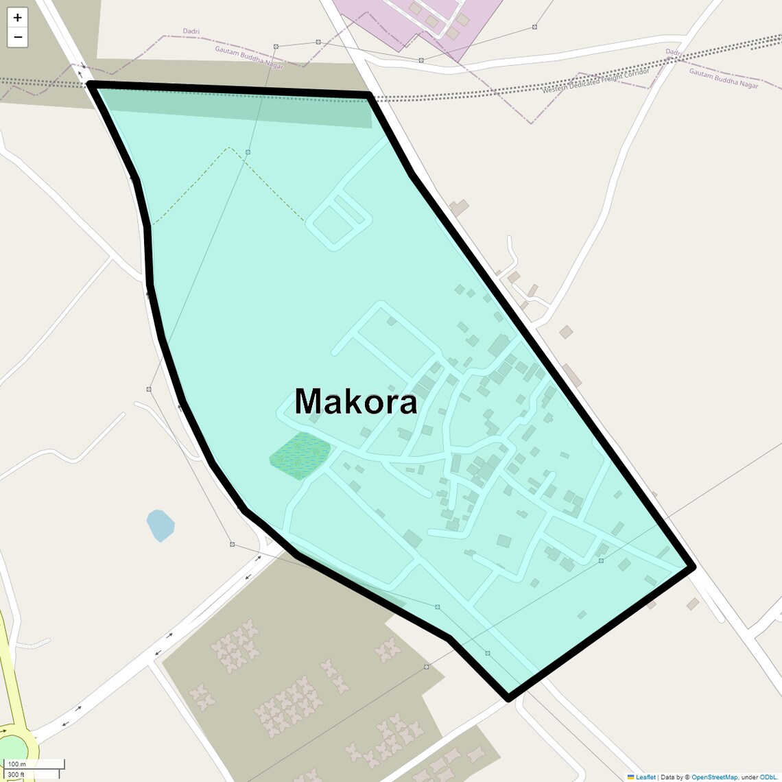 Location Map of Makora, Greater Noida