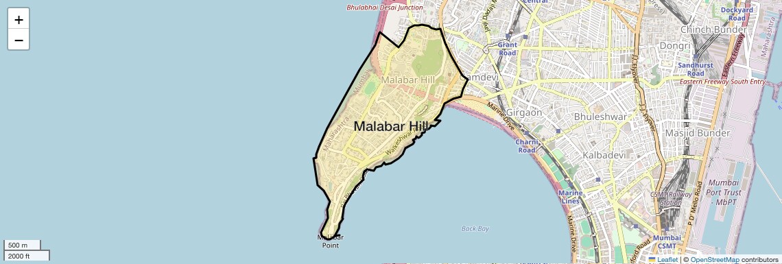 Location Map of Malabar Hill, Mumbai