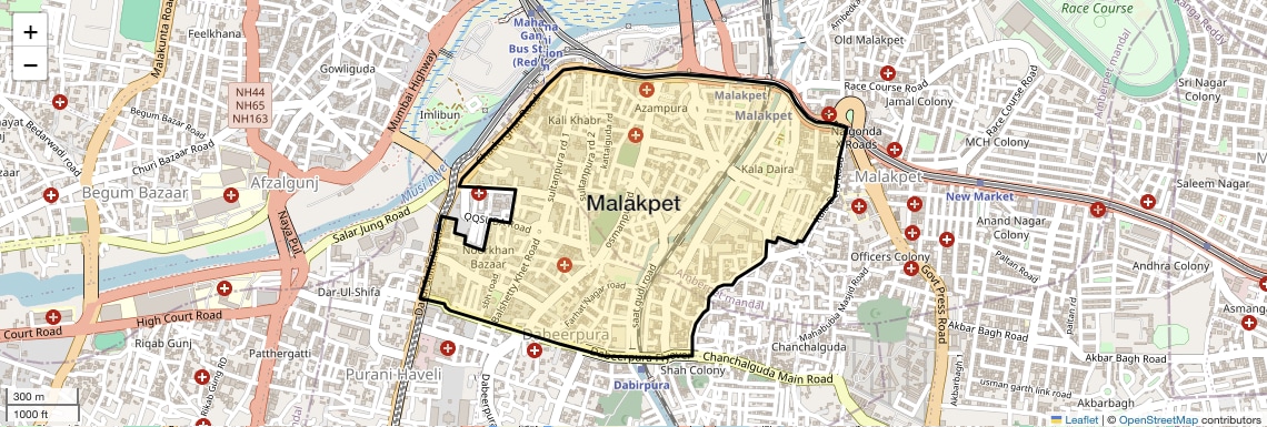 Location Map of Malakpet, Hyderabad