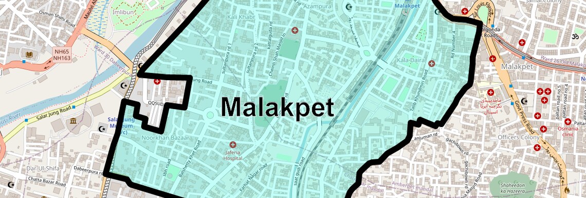 Location Map of Malakpet, Hyderabad