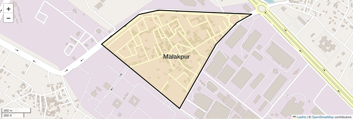 Location Map of Malakpur, Greater Noida
