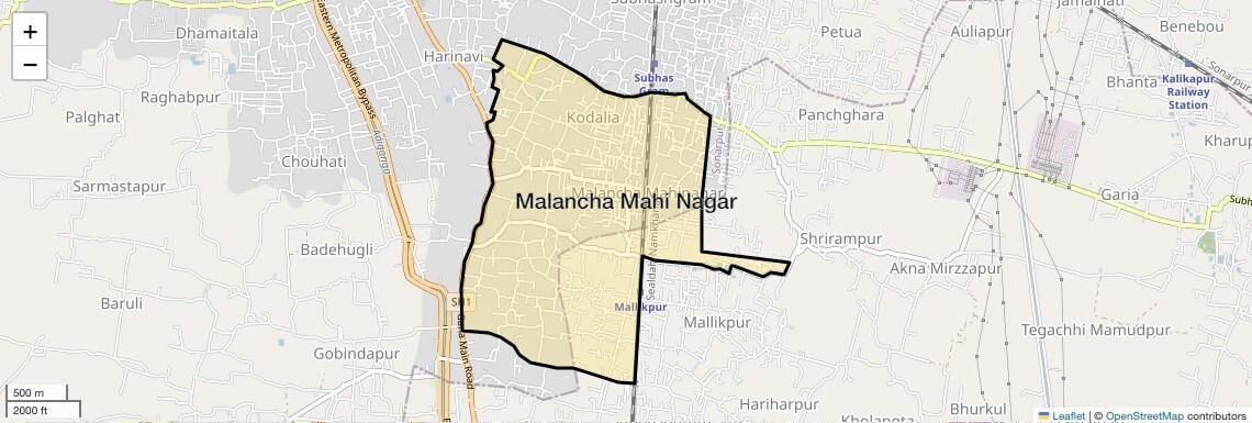 Location Map of Malancha Mahi Nagar, Kolkata